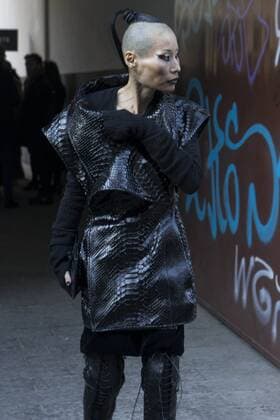 Milan, Italy - A guest during Milan Men s Fashion Week Fall Winter 2017 18 on January 15, 2017 in Milan, Italy. Milan Italy  - ZUMAn230 20170116_zaa_n230_170