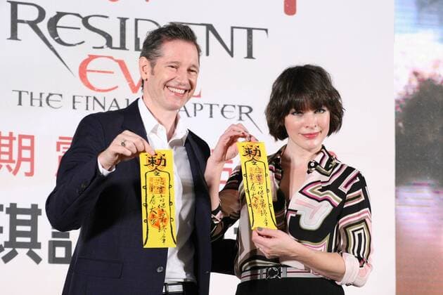 Milla Jovovich and Paul Anderson visit Taiwan for the promotion of their new movie Resident Evil: The Final Chapter in Taipei, Taiwan, China on 16th January, 2017.  201701161092