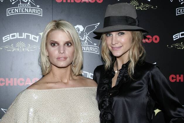 Sep 25, 2006; London, UK; Singer sisters JESSICA SIMPSON and ASHLEE SIMPSON who makes her British stage debut as Roxie Hart in long running musical Chicago at the West End. Mandatory  - ZUMAd42_ 20060925_sha_d42_751