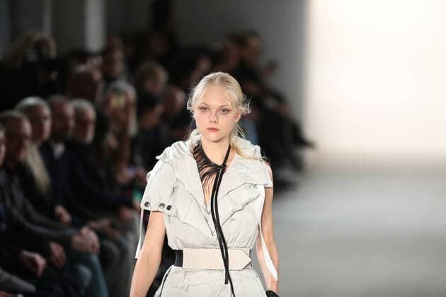 Berlin: Dorothee Schumacher at the Fashion Week Dorothee Schumacher showcases its latest Autumn Winter 2017 Collections in the Kaufhaus Jandorf in the Brunnenstrasse in Berlin-Mitte during the Mercedes-Benz Fashion Week Berlin Autumn Winter 2017 Collections. The photo shows models with the Dorothee Schumacher collection on the catwalk.  SimonexKuhlmey