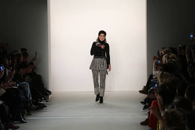 Berlin: Dorothee Schumacher at the Fashion Week Dorothee Schumacher showcases its latest Autumn Winter 2017 Collections in the Kaufhaus Jandorf in the Brunnenstrasse in Berlin-Mitte during the Mercedes-Benz Fashion Week Berlin Autumn Winter 2017 Collections. The photo shows models with the Dorothee Schumacher collection on the catwalk.  SimonexKuhlmey