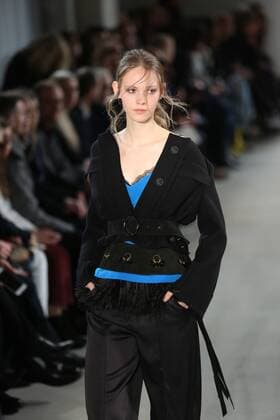 Berlin: Dorothee Schumacher at the Fashion Week Dorothee Schumacher showcases its latest Autumn Winter 2017 Collections in the Kaufhaus Jandorf in the Brunnenstrasse in Berlin-Mitte during the Mercedes-Benz Fashion Week Berlin Autumn Winter 2017 Collections. The photo shows models with the Dorothee Schumacher collection on the catwalk.  SimonexKuhlmey
