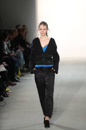 Berlin: Dorothee Schumacher at the Fashion Week Dorothee Schumacher showcases its latest Autumn Winter 2017 Collections in the Kaufhaus Jandorf in the Brunnenstrasse in Berlin-Mitte during the Mercedes-Benz Fashion Week Berlin Autumn Winter 2017 Collections. The photo shows models with the Dorothee Schumacher collection on the catwalk.  SimonexKuhlmey