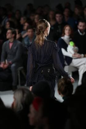 Berlin: Dorothee Schumacher at the Fashion Week Dorothee Schumacher showcases its latest Autumn Winter 2017 Collections in the Kaufhaus Jandorf in the Brunnenstrasse in Berlin-Mitte during the Mercedes-Benz Fashion Week Berlin Autumn Winter 2017 Collections. The photo shows models with the Dorothee Schumacher collection on the catwalk.  SimonexKuhlmey