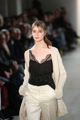Berlin: Dorothee Schumacher at the Fashion Week Dorothee Schumacher showcases its latest Autumn Winter 2017 Collections in the Kaufhaus Jandorf in the Brunnenstrasse in Berlin-Mitte during the Mercedes-Benz Fashion Week Berlin Autumn Winter 2017 Collections. The photo shows models with the Dorothee Schumacher collection on the catwalk.  SimonexKuhlmey