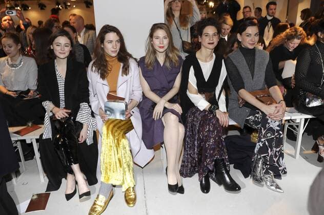 Lea van Acken, Julia Malik, Nora von Waldstätten, Bibiana Beglau und Christiane Paul bei der Dorothee Schumacher Fashion Show auf der Mercedes-Benz Fashion Week Berlin Autumn Winter 2017. Berlin, 17.01.2017 Foto:xS.xGabschx xFuturexImage