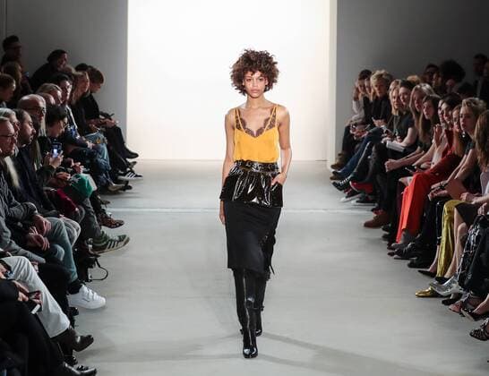 (170117) -- BERLIN, Jan. 17, 2017 -- A model displays a creation of German disigner Dorothee Schumacher during the Berlin Fashion Week in Berlin, Germany, on Jan. 17, 2017. ) (wtc) GERMANY-BERLIN-FASHION WEEK-DOROTHEE SCHUMACHER ShanxYuqi 