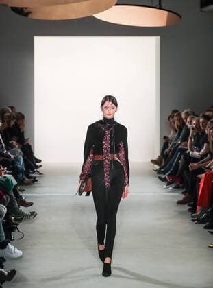 (170117) -- BERLIN, Jan. 17, 2017 -- A model displays a creation of German disigner Dorothee Schumacher during the Berlin Fashion Week in Berlin, Germany, on Jan. 17, 2017. ) (wtc) GERMANY-BERLIN-FASHION WEEK-DOROTHEE SCHUMACHER ShanxYuqi 