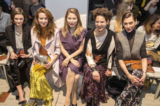 Dorka Gryllus, Julia Malik, Nora von Waldstaetten, Bibiana Beglau und Christiane Paul bei der Dorothee Schumacher Fashion Show auf der Mercedes-Benz Fashion Week Berlin Autumn Winter 2017. Berlin, 17.01.2017 Foto:xK.xWernerx xFuturexImage