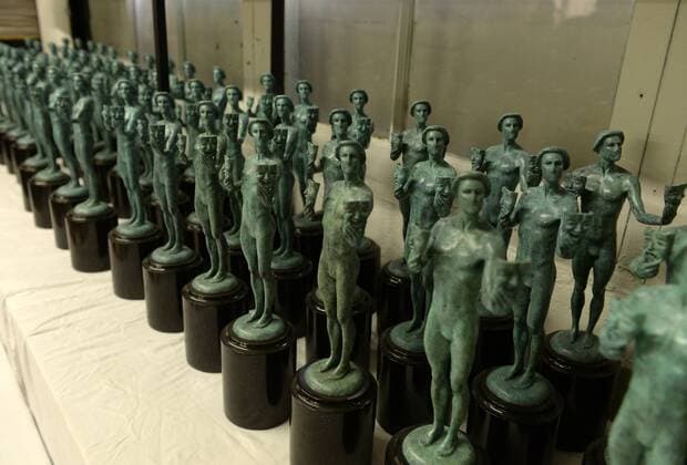 Finished statuettes for the 22nd annual Screen Actors Guild Awards are on display at the American Fine Arts Foundry in Burbank, California on January 17, 2017. Each statuette carries a serial number engraved at its base and over 1,000 statuettes have been awarded since the Actor was first presented in 1995. Winners are to be announced during a live simulcast on TNT and TBS in Los Angeles on January 29, 2017.  LAP2017011713 JIMxRUYMEN