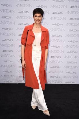 Jasmin Gerat bei der Ankunft zur Marc Cain Modenschau am 17.01.2017 im Rahmen der Mercedes-Benz Fashion Week Herbst Winter 2017 in Berlin MBFW Fashionweek 2017 Januar in Berlin- Marc Cain Fashionshow 