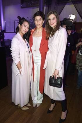 Minh Khai Phan Thi, Jasmin Gerat und Alexandra Maria Lara bei der Marc Cain Modenschau am 17.01.2017 im Rahmen der Mercedes-Benz Fashion Week Herbst Winter 2017 in Berlin MBFW Fashionweek 2017 Januar in Berlin- Marc Cain Fashionshow 