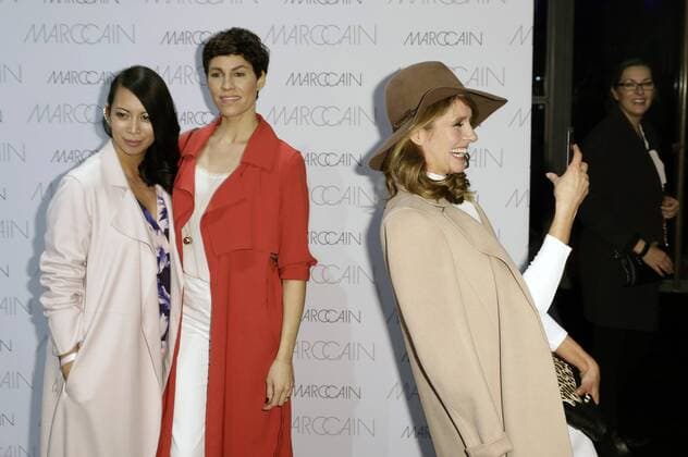Minh-Khai Phan-Thi, Jasmin Gerat und Mareile Höppner bei der Marc Cain Fashion Show auf der Mercedes-Benz Fashion Week Berlin Autumn Winter 2017. Berlin, 17.01.2017 Foto:xS.xGabschx xFuturexImage