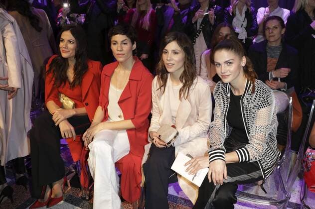 Bettina Zimmermann, Jasmin Gerat, Aylin Tezel und Lisa Tomaschewsky bei der Marc Cain Fashion Show auf der Mercedes-Benz Fashion Week Berlin Autumn Winter 2017. Berlin, 17.01.2017 Foto:xS.xGabschx xFuturexImage