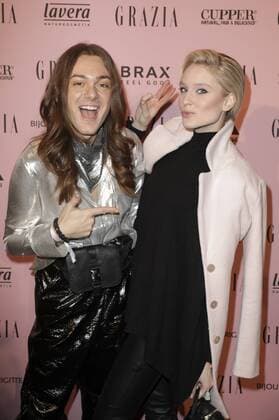 Riccardo Simonetti und Kim Hnizdo beim GRAZIA Pop Up Breakfast auf der Mercedes-Benz Fashion Week Berlin Autumn Winter 2017. Berlin, 18.01.2017 Foto:xS.xGabschx xFuturexImage
