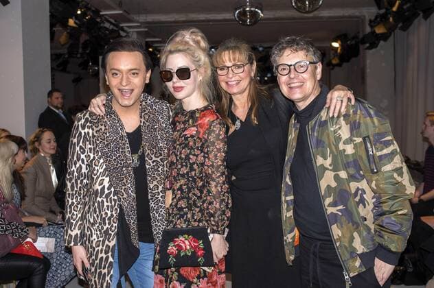 Julian F.M. Stoeckel, Loulou von Brochwitz, Maren Gilzer und Rolf Scheider bei der Rebekka Ruetz Fashion Show auf der Mercedes-Benz Fashion Week Berlin Autumn Winter 2017. Berlin, 18.01.2017 Foto:xK.xWernerx xFuturexImage
