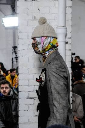 France:Beirendonck backstage at PFW A model walk the catwalk at Walter Van Beirendonck show. Paris man s fashion week.  GaetanoxPiazzolla