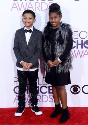 Actor Lonnie Chavis (L) and youth activist Khloe Kares attend the 43rd annual People s Choice Awards at the Microsoft Theater in Los Angeles on January 18, 2017.  LAP201701182258 JIMxRUYMEN