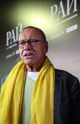 MOSCOW, RUSSIA - JANUARY 18, 2017: Russian film director Andrei Konchalovsky at the Moscow premiere of his latest drama film Paradise at the Karo 11 Oktyabr cinema. Artyom Geodakyan TASS  TS03E53D