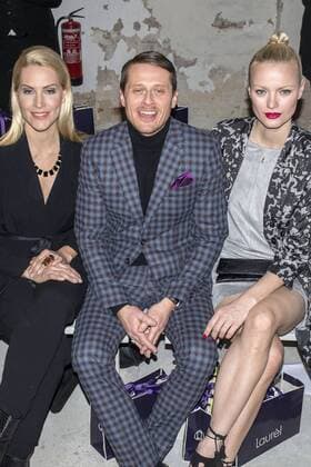 Judith Rakers, Roman Knizka und Franziska Knuppe bei der Laurel Fashion Show auf der Mercedes-Benz Fashion Week Berlin Autumn Winter 2017. Berlin, 18.01.2017 Foto:xK.xWernerx xFuturexImage