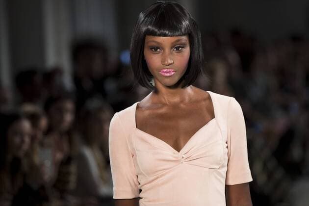 January 17, 2017 - Berlin, Germany - A model runs the runway at the Lena Hoschek fashion show during the Mercedes-Benz Berlin Fashion Week Autumn Winter 2017 in Berlin, Germany on January 17, 2017. Berlin Germany  - ZUMAn230 20170117_zaa_n230_343