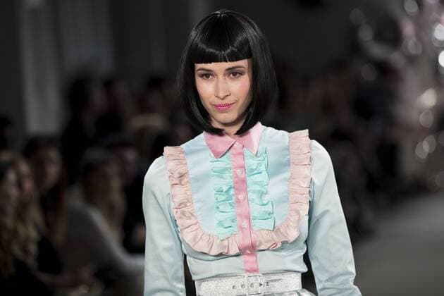 January 17, 2017 - Berlin, Germany - A model runs the runway at the Lena Hoschek fashion show during the Mercedes-Benz Berlin Fashion Week Autumn Winter 2017 in Berlin, Germany on January 17, 2017. Berlin Germany  - ZUMAn230 20170117_zaa_n230_359