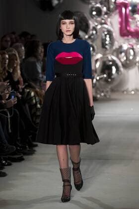 January 17, 2017 - Berlin, Germany - A model runs the runway at the Lena Hoschek fashion show during the Mercedes-Benz Berlin Fashion Week Autumn Winter 2017 in Berlin, Germany on January 17, 2017. Berlin Germany  - ZUMAn230 20170117_zaa_n230_381
