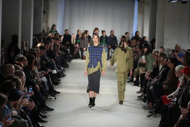 Vladimir Karaleev showcases its latest Autumn Winter 2017 Vladimir Karaleev showcases its latest Autumn Winter 2017 Collections in the Kaufhaus Jandorf in the Brunnenstrasse in Berlin-Mitte during the Mercedes-Benz Fashion Week Berlin Autumn Winter 2017 Collections. The photo shows models with the Vladimir Karaleev collection on the catwalk.  SimonexKuhlmey