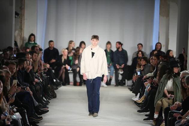 Vladimir Karaleev showcases its latest Autumn Winter 2017 Vladimir Karaleev showcases its latest Autumn Winter 2017 Collections in the Kaufhaus Jandorf in the Brunnenstrasse in Berlin-Mitte during the Mercedes-Benz Fashion Week Berlin Autumn Winter 2017 Collections. The photo shows models with the Vladimir Karaleev collection on the catwalk.  SimonexKuhlmey