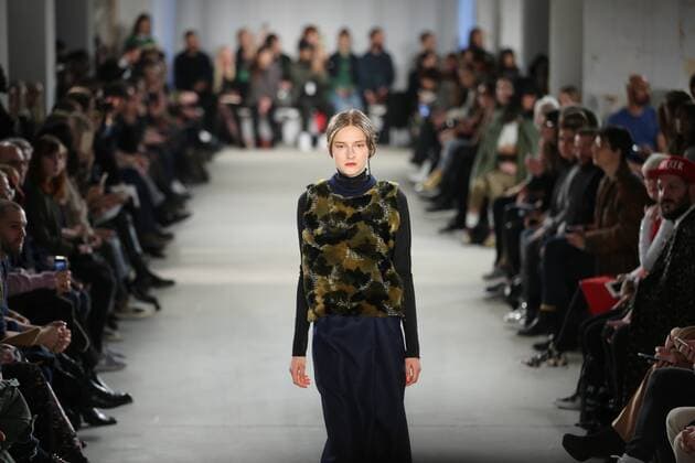 Vladimir Karaleev showcases its latest Autumn Winter 2017 Vladimir Karaleev showcases its latest Autumn Winter 2017 Collections in the Kaufhaus Jandorf in the Brunnenstrasse in Berlin-Mitte during the Mercedes-Benz Fashion Week Berlin Autumn Winter 2017 Collections. The photo shows models with the Vladimir Karaleev collection on the catwalk.  SimonexKuhlmey