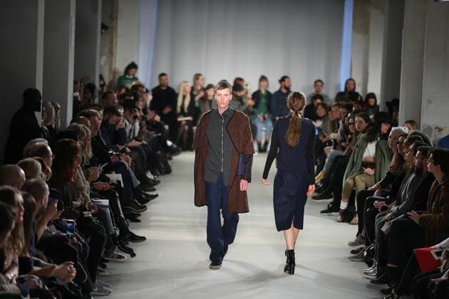 Vladimir Karaleev showcases its latest Autumn Winter 2017 Vladimir Karaleev showcases its latest Autumn Winter 2017 Collections in the Kaufhaus Jandorf in the Brunnenstrasse in Berlin-Mitte during the Mercedes-Benz Fashion Week Berlin Autumn Winter 2017 Collections. The photo shows models with the Vladimir Karaleev collection on the catwalk.  SimonexKuhlmey