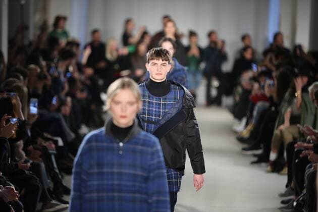 Vladimir Karaleev showcases its latest Autumn Winter 2017 Vladimir Karaleev showcases its latest Autumn Winter 2017 Collections in the Kaufhaus Jandorf in the Brunnenstrasse in Berlin-Mitte during the Mercedes-Benz Fashion Week Berlin Autumn Winter 2017 Collections. The photo shows models with the Vladimir Karaleev collection on the catwalk.  SimonexKuhlmey