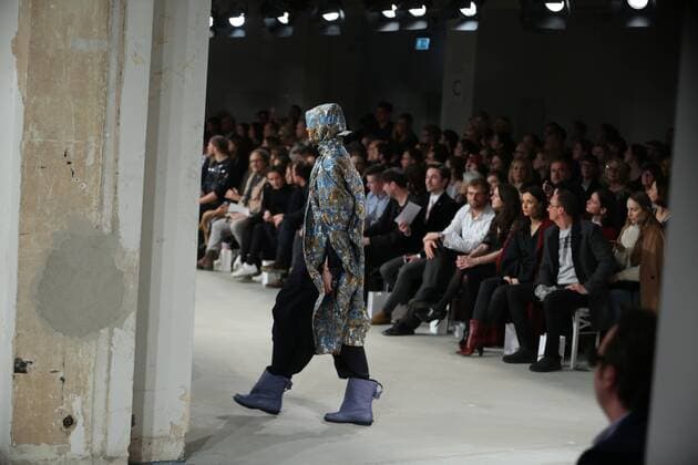Michael Sonntag showcases 2017 Collections Michael Sonntag showcases its latest Autumn Winter 2017 Collections in the Kaufhaus Jandorf in the Brunnenstrasse in Berlin-Mitte during the Mercedes-Benz Fashion Week Berlin Autumn Winter 2017 Collections. The photo shows models with the Michael Sonntag collection on the catwalk.  SimonexKuhlmey