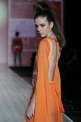 A model presents the creations of Mexican designer Aline Moreno during the 66th Intermoda in Guadalajara, Jalisco, Mexico, 19 January 2017. 66TH INTERMODA IN GUADALAJARA !ACHTUNG: NUR REDAKTIONELLE NUTZUNG!  MEX010 20170120-636204742450084195
