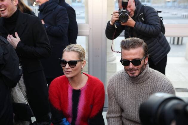 Paris Fashion Week - Promis bei Louis Vuitton Modenschau defile mode masculine Louis vuitton kate moss - david beckham CELEBRITES : Fashion Week Mode Masculine - Louis Vuitton Collection Automne Hiver - Paris - 19 01 2017 stephanechemin panoramic 