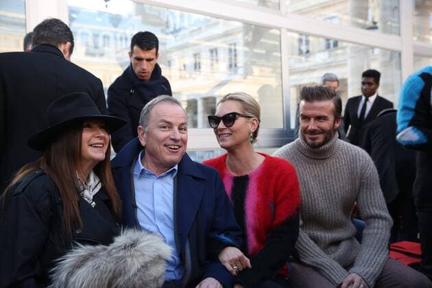 Paris Fashion Week - Promis bei Louis Vuitton Modenschau defile mode masculine Louis vuitton Michael Burke - kate moss - david beckham CELEBRITES : Fashion Week Mode Masculine - Louis Vuitton Collection Automne Hiver - Paris - 19 01 2017 stephanechemin panoramic 