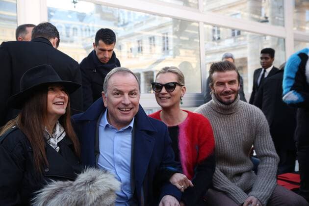 Paris Fashion Week - Promis bei Louis Vuitton Modenschau defile mode masculine Louis vuitton Michael Burke - kate moss - david beckham CELEBRITES : Fashion Week Mode Masculine - Louis Vuitton Collection Automne Hiver - Paris - 19 01 2017 stephanechemin panoramic 