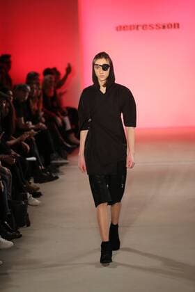 I VR Isabel Vollrath at the Fashion Week Berlin Depression showcases its latest Autumn Winter 2017 Collections in the Kaufhaus Jandorf in the Brunnenstrasse in Berlin-Mitte during the Mercedes-Benz Fashion Week Berlin Autumn Winter 2017 Collections. The photo shows models with the Depression collection on the catwalk.  SimonexKuhlmey