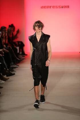 I VR Isabel Vollrath at the Fashion Week Berlin Depression showcases its latest Autumn Winter 2017 Collections in the Kaufhaus Jandorf in the Brunnenstrasse in Berlin-Mitte during the Mercedes-Benz Fashion Week Berlin Autumn Winter 2017 Collections. The photo shows models with the Depression collection on the catwalk.  SimonexKuhlmey