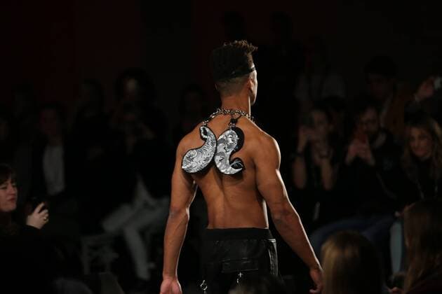 Bilder des Tages I VR Isabel Vollrath at the Fashion Week Berlin Depression showcases its latest Autumn Winter 2017 Collections in the Kaufhaus Jandorf in the Brunnenstrasse in Berlin-Mitte during the Mercedes-Benz Fashion Week Berlin Autumn Winter 2017 Collections. The photo shows models with the Depression collection on the catwalk.  SimonexKuhlmey