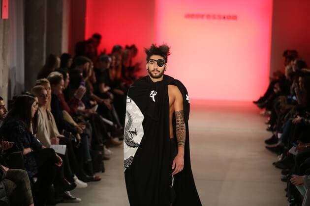 I VR Isabel Vollrath at the Fashion Week Berlin Depression showcases its latest Autumn Winter 2017 Collections in the Kaufhaus Jandorf in the Brunnenstrasse in Berlin-Mitte during the Mercedes-Benz Fashion Week Berlin Autumn Winter 2017 Collections. The photo shows models with the Depression collection on the catwalk.  SimonexKuhlmey