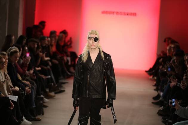 I VR Isabel Vollrath at the Fashion Week Berlin Depression showcases its latest Autumn Winter 2017 Collections in the Kaufhaus Jandorf in the Brunnenstrasse in Berlin-Mitte during the Mercedes-Benz Fashion Week Berlin Autumn Winter 2017 Collections. The photo shows models with the Depression collection on the catwalk.  SimonexKuhlmey