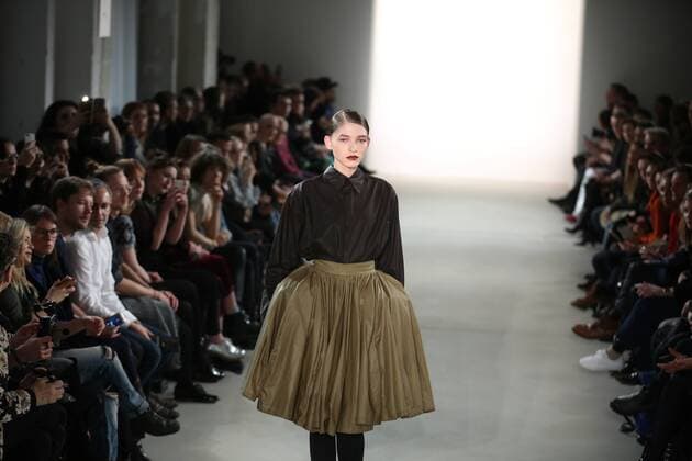 I VR Isabel Vollrath at the Fashion Week Berlin I VR Isabel Vollrath showcases its latest Autumn Winter 2017 Collections in the Kaufhaus Jandorf in the Brunnenstrasse in Berlin-Mitte during the Mercedes-Benz Fashion Week Berlin Autumn Winter 2017 Collections. The photo shows models with the I VR Isabel Vollrath collection on the catwalk.  SimonexKuhlmey