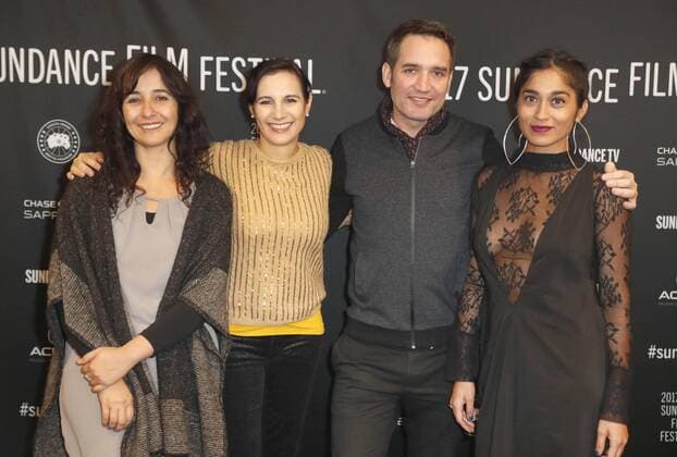 (L-R) Chilean director Alicia Scherson, actress Blance Lewin, Director Cristian Jimenez and actress Gabriela Arancibia pose as they arrive at the premiere of the film Vida de Familia (Family Life) during the Sundance Film Festival in Partk City, Utah, United States, 20 January 2017. The independent cinema festival takes place between the 19 and 29 January. SUNDANCE FILM FESTIVAL !ACHTUNG: NUR REDAKTIONELLE NUTZUNG!  SUN001 20170120-636205518370187726