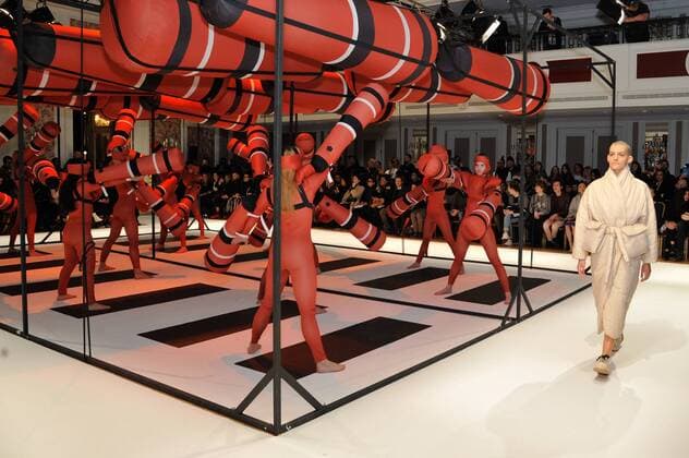 France: Henrik Vibskon show at Paris FW Models walk the catwalk during Henrik Vibskov show at Paris Men s Fashion Week Fall Winter 2017 18  GaetanoxPiazzolla