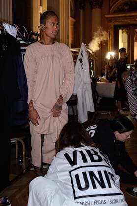France: Henrik Vibskon show at Paris FW A model is seen on backstage of Henrik Vibskov show during Paris Men s Fashion Week Fall Winter 2017 18  GaetanoxPiazzolla