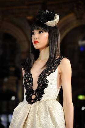 France: Yumi Katsura show A mode walk the catwalk of Yumi Katsura show at Paris fashion week haute Couture SS 2017.  GaetanoxPiazzolla