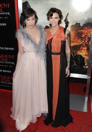 January 23, 2017 - Hollywood, California, U.S. - Milla Jovovich, Ruby Rose attends The Los Angeles Premiere of Resident Evil: The Final Chapter held at the RealD Premiere Cinema L.A.Live in Los Angeles, California on January 23, 2017. 2017 Hollywood U.S. - ZUMAl86_ 20170123_zaf_l86_057