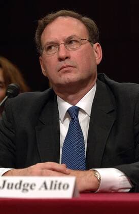 Jan. 11, 2006 - Washington, District of Columbia, U.S. - Judge Samuel Alito finishes his third day in the Senate confirmation hearing that will decide whether he will replace Sandra Day O Connor as the next Associate Supreme Court Justice. . - - 2006.I10389CB - ZUMAbw2_ 20060111_gaf_bw2_003 Copyright: xChristyxBowex