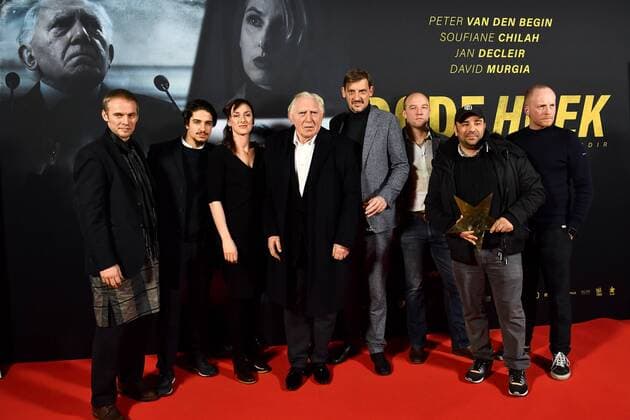 The cast of Dode Hoek pictured during the Belgian premiere of Nabil Ben Yadir movie called Dode Hoek in Antwerp kinepolis, Tuesday 24 January 2017.  DIRKxWAEM 05032289